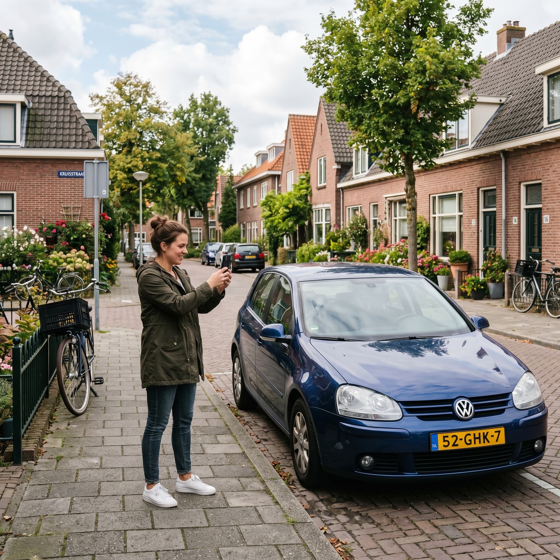 Klant maakt foto van auto via FlitsCar